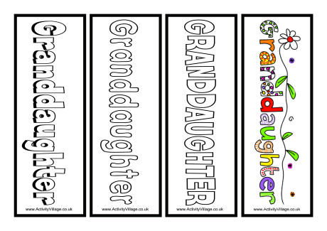 Granddaughter bookmarks