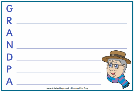 Grandpa acrostic poem printable