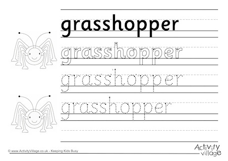 Grasshopper Handwriting Worksheet