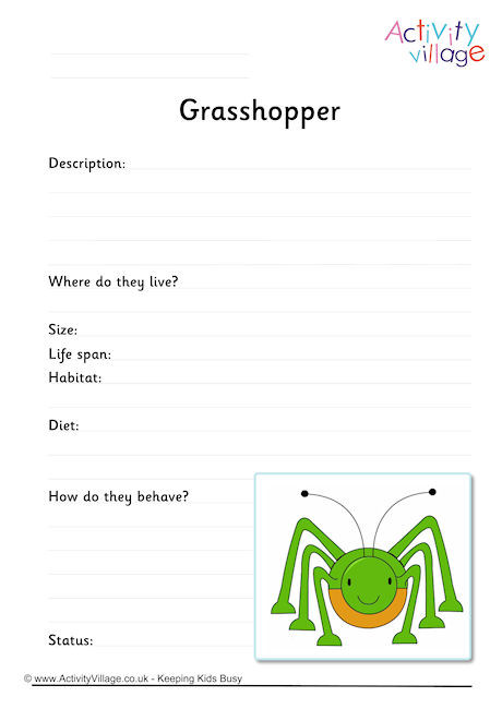 Grasshopper worksheet