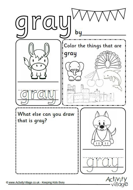 Gray Colour Worksheet Gray Colour Worksheet