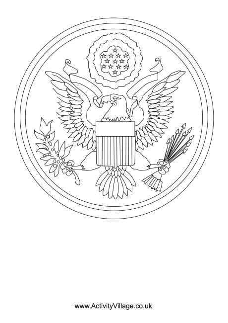 Great seal of the US colouring page
