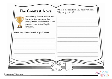 Greatest novel worksheet Greatest novel worksheet