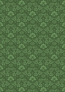 Green damask scrapbook paper