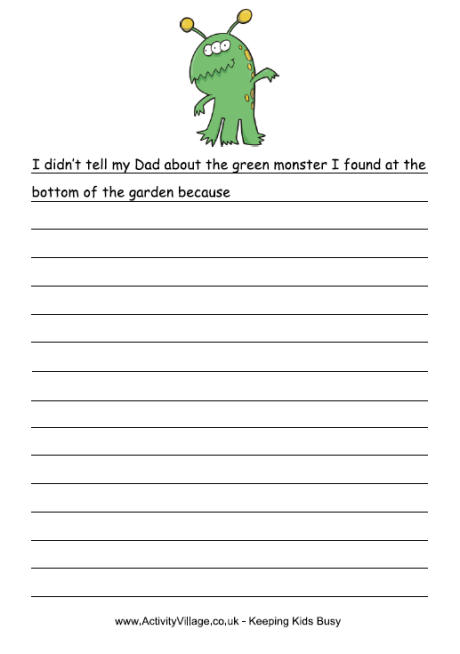 creative writing story starters worksheets