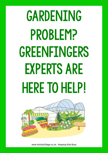 Greenfingers Garden Centre expert help poster Greenfingers Garden Centre expert help poster