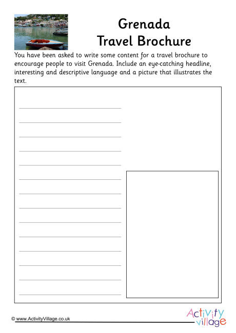 Grenada Travel Brochure Worksheet