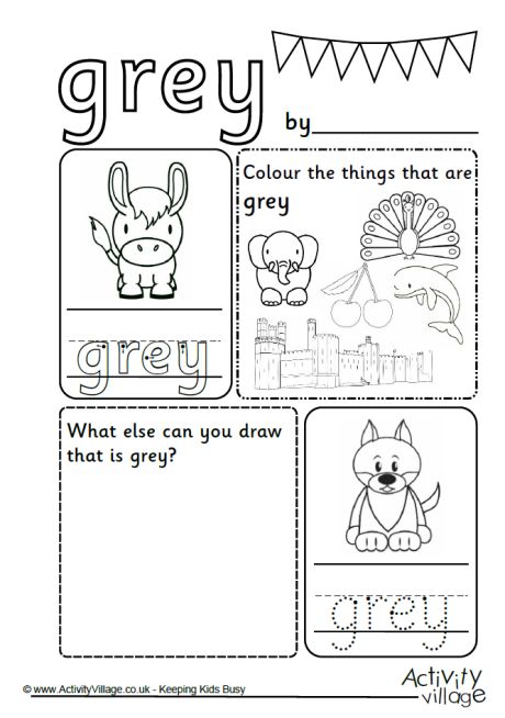 Grey Colour Worksheet Grey Colour Worksheet