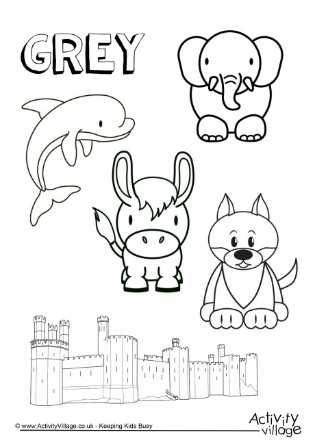 Grey Things Colouring Page Grey Things Colouring Page