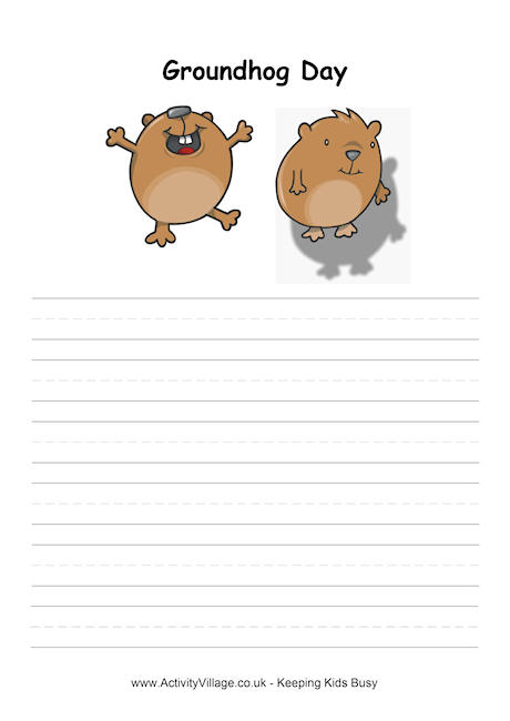 Groundhog Day writing paper