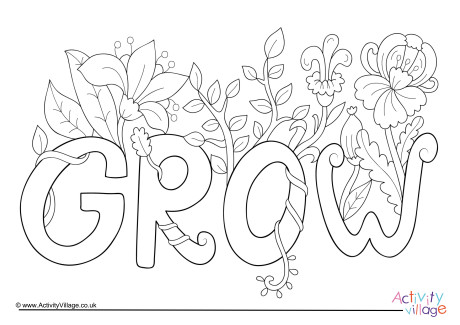 Grow Colouring Page