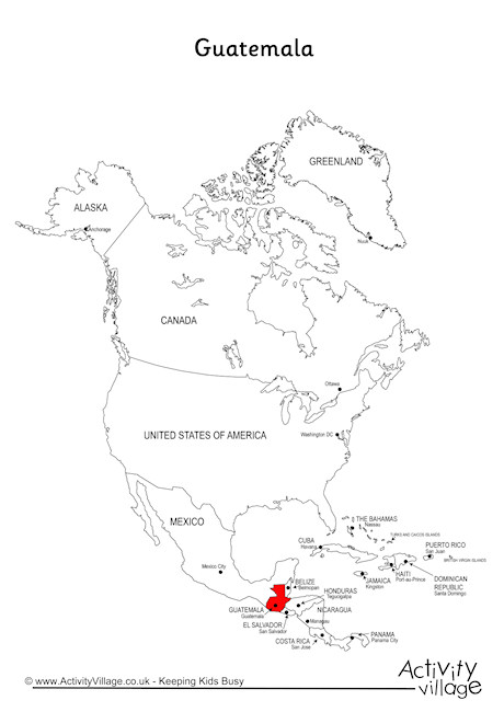 Guatemala On Map Of North America