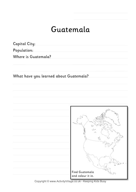Guatemala Worksheet