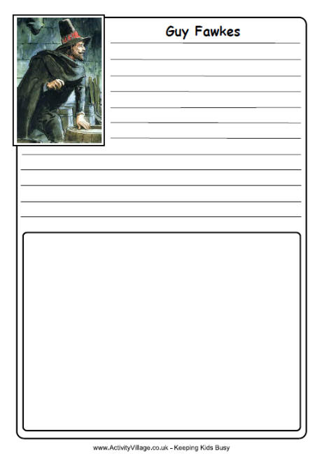 Guy fawkes notebooking pages