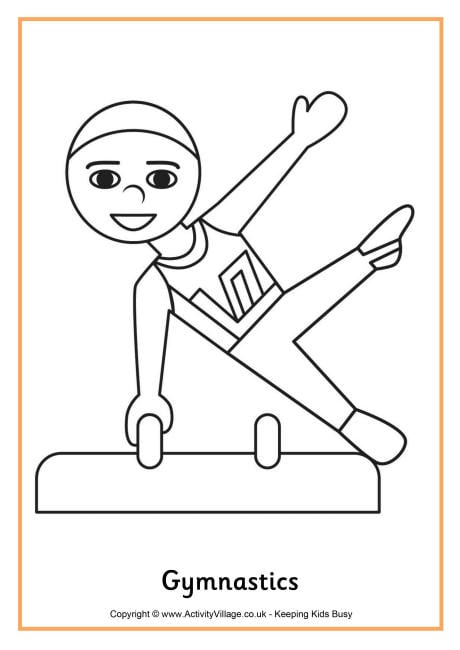 Gymnastics colouring page 2