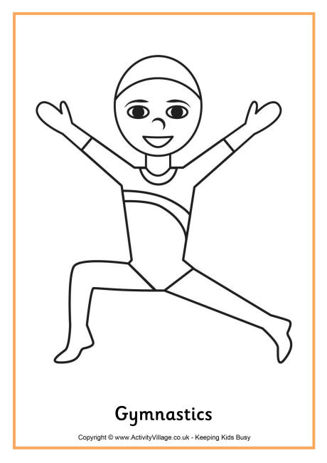 Gymnastics colouring page