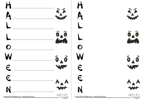 Halloween Acrostic Poem Printable 2