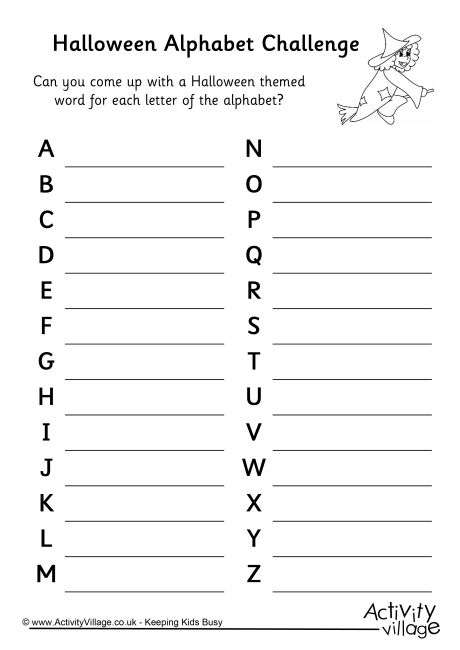 Halloween alphabet challenge