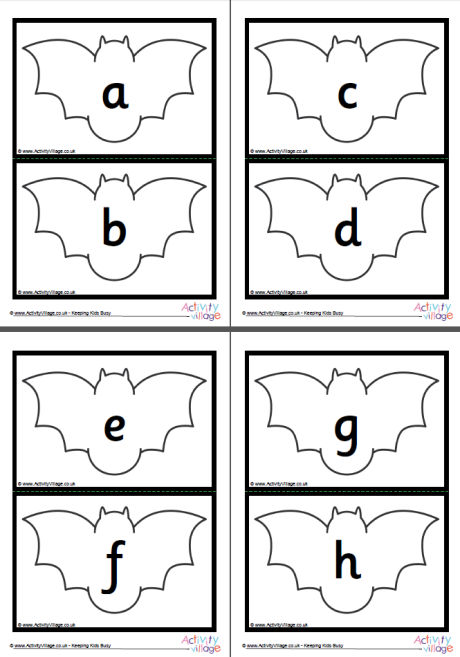 Halloween bat alphabet cards Halloween bat alphabet cards