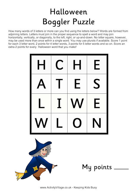 Halloween boggler puzzle