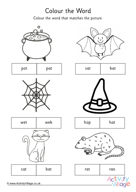 Halloween CVC Colour The Word