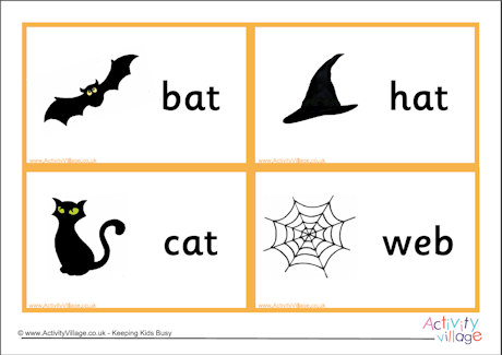 Halloween flash cards - CVC words