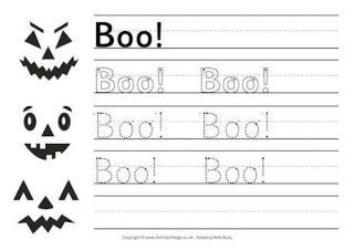 Halloween Handwriting Worksheets