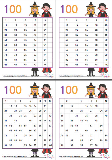 Halloween hundred square fill in the blanks Halloween hundred square fill in the blanks