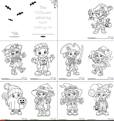 Halloween Kids in Costumes Colouring Booklet Halloween Kids in Costumes Colouring Booklet