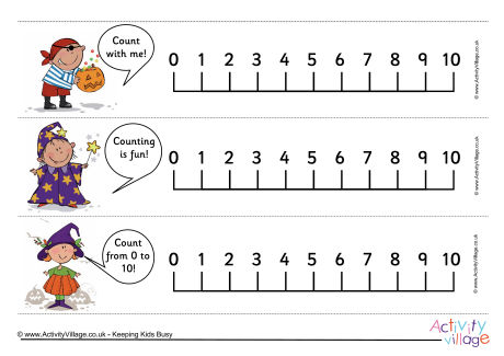 Halloween number line 0 to 10