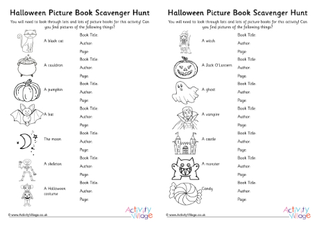 Halloween Picture Book Scavenger Hunt Halloween Picture Book Scavenger Hunt