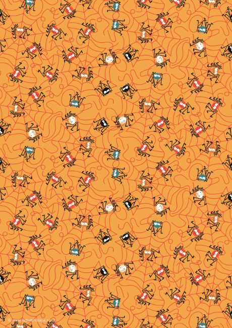 Halloween Scrapbook Paper Funny Spiders