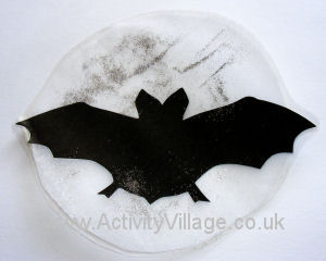 Halloween silhouette window picture bat