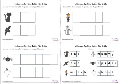 Halloween Spelling Grids Halloween Spelling Grids