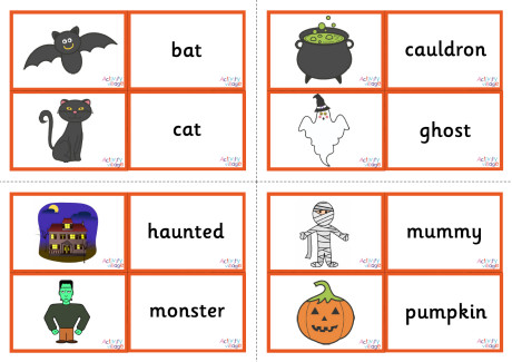 Halloween Vocabulary Matching Cards Halloween Vocabulary Matching Cards