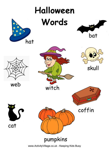 Halloween word poster 1