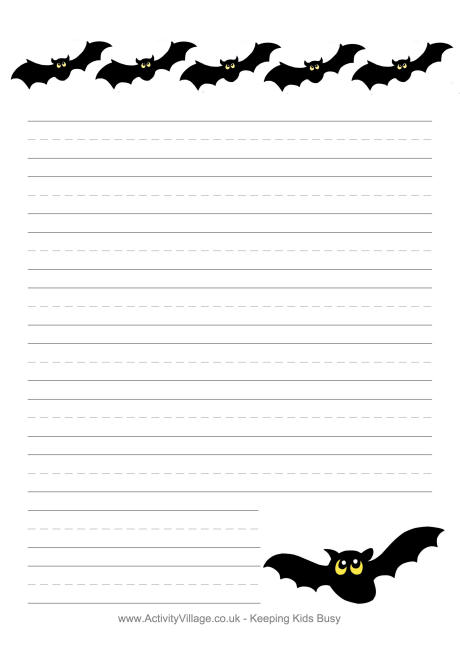 Free halloween writing paper templates