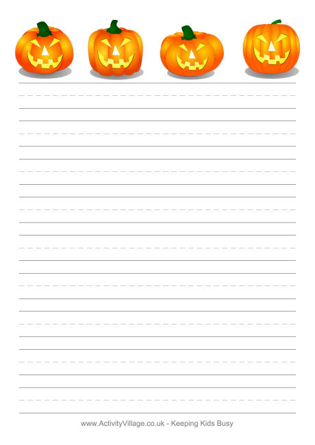 Halloween writing paper - Jackolanterns 