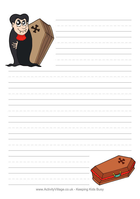 Halloween writing paper - Vampire
