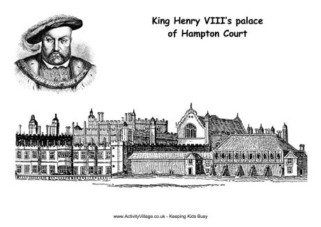 Hampton court palace colouring page