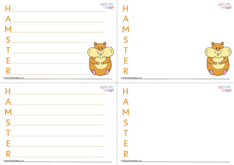 Hamster Acrostic Poem Printable