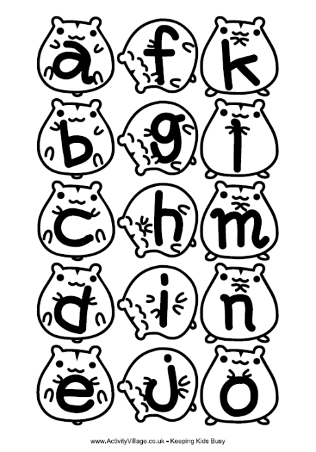 Hamster alphabet and numbers