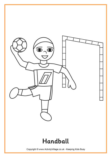 Handball colouring page