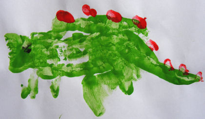 Handprint stegosaurus