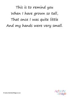 Handprint Poem Printables