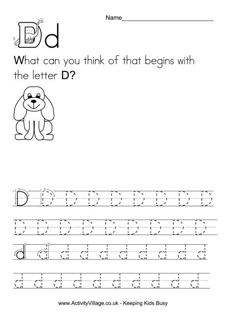 Handwriting alphabet D