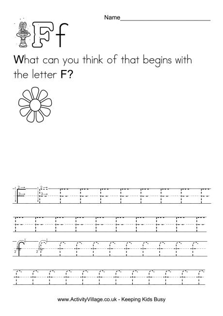 Handwriting alphabet F