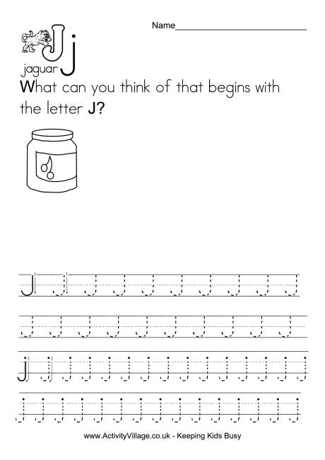 Handwriting alphabet J