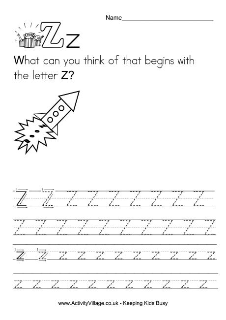 Handwriting alphabet Z