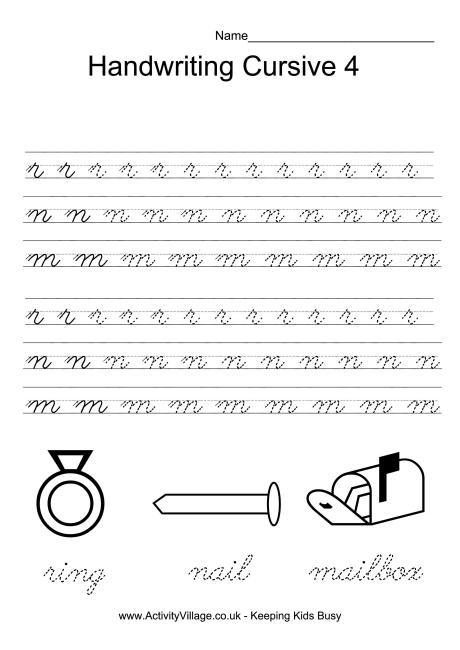 Handwriting practice cursive 4